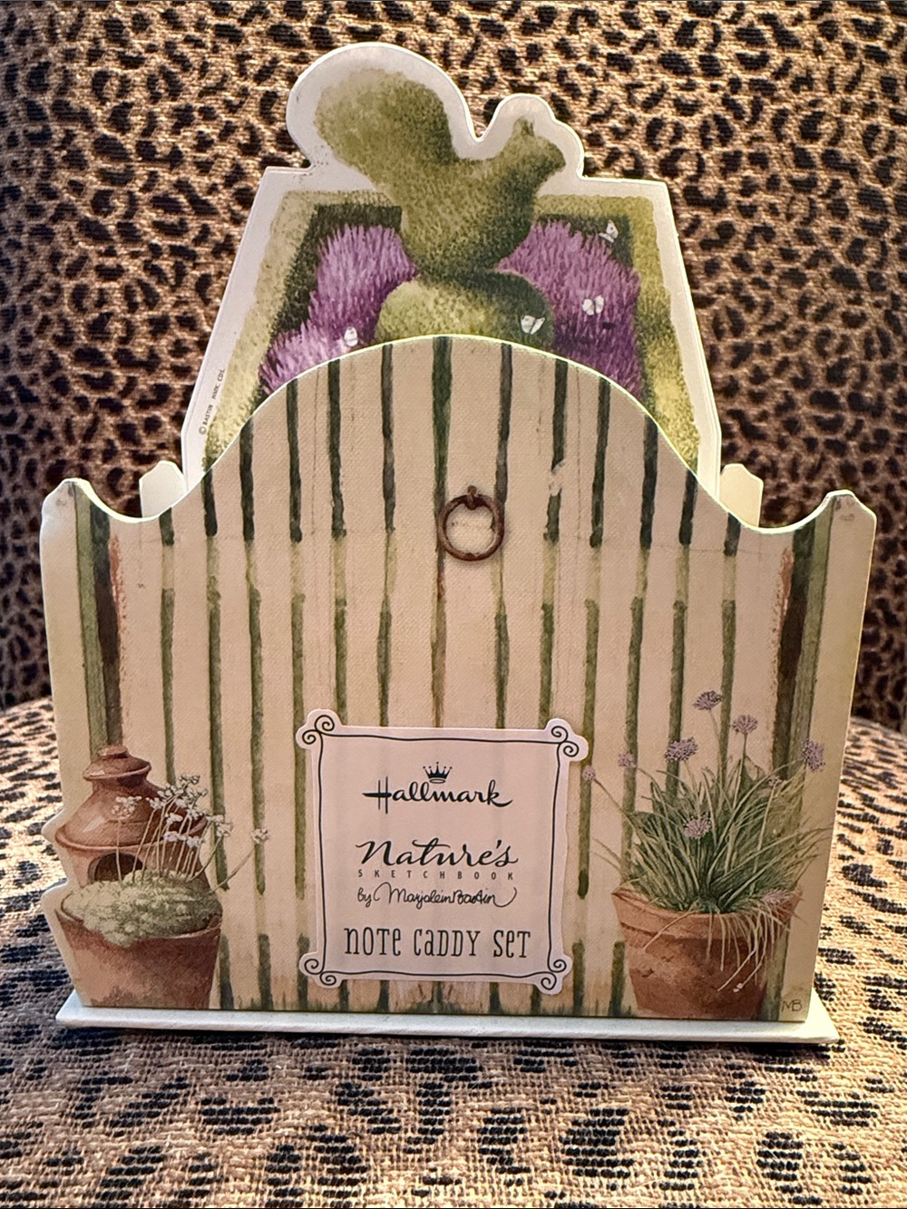 Hallmark Green & Purple Garden Note Caddy